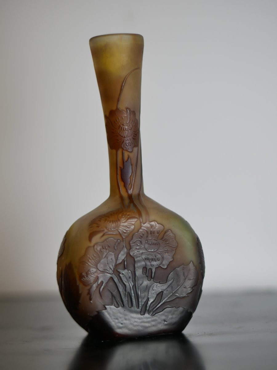 Petit vase Gallé jaune-photo-3