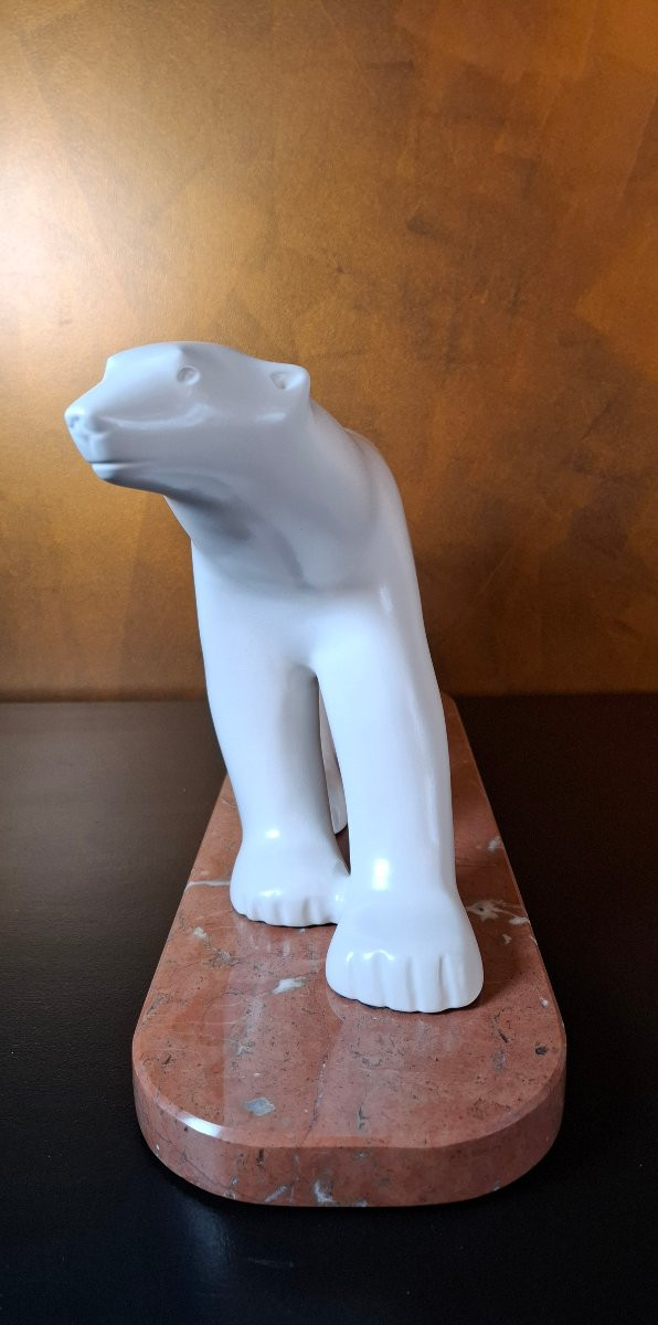 Sculpture de François Pompon " Ours polaire blanc"-photo-2