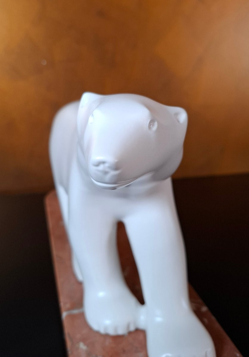 Sculpture de François Pompon " Ours polaire blanc"-photo-3