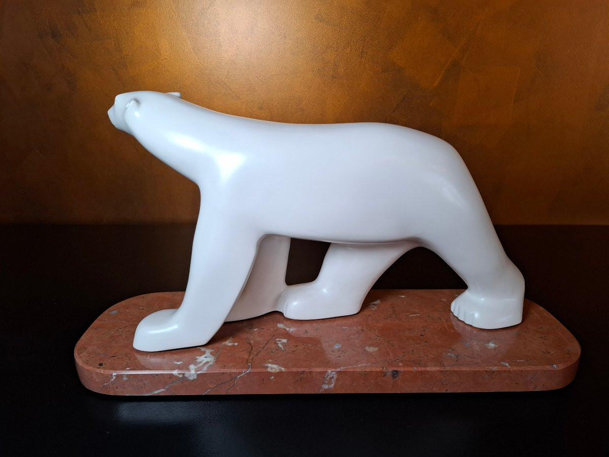 Sculpture de François Pompon " Ours polaire blanc"-photo-4