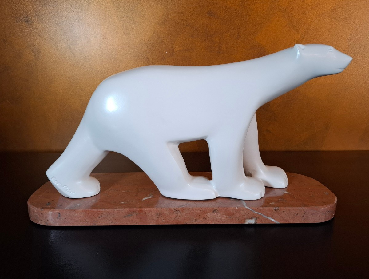 Sculpture de François Pompon " Ours polaire blanc"