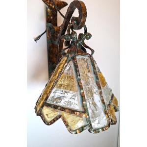 Brutalist Wall Sconce In Murano Glass 