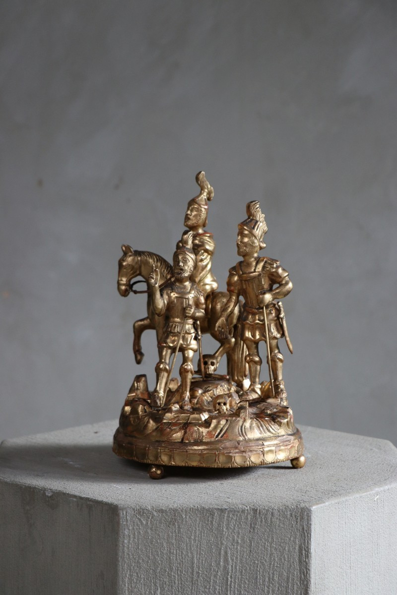 Gilded Wooden Cavalry Group