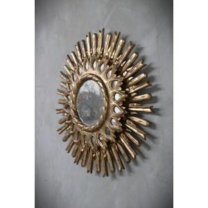 Grand mirroir sorciere doré
