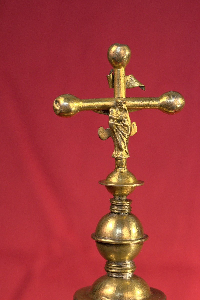 Big Reliquary - Brass & Copper  - 16th Century - Haute époque-photo-5