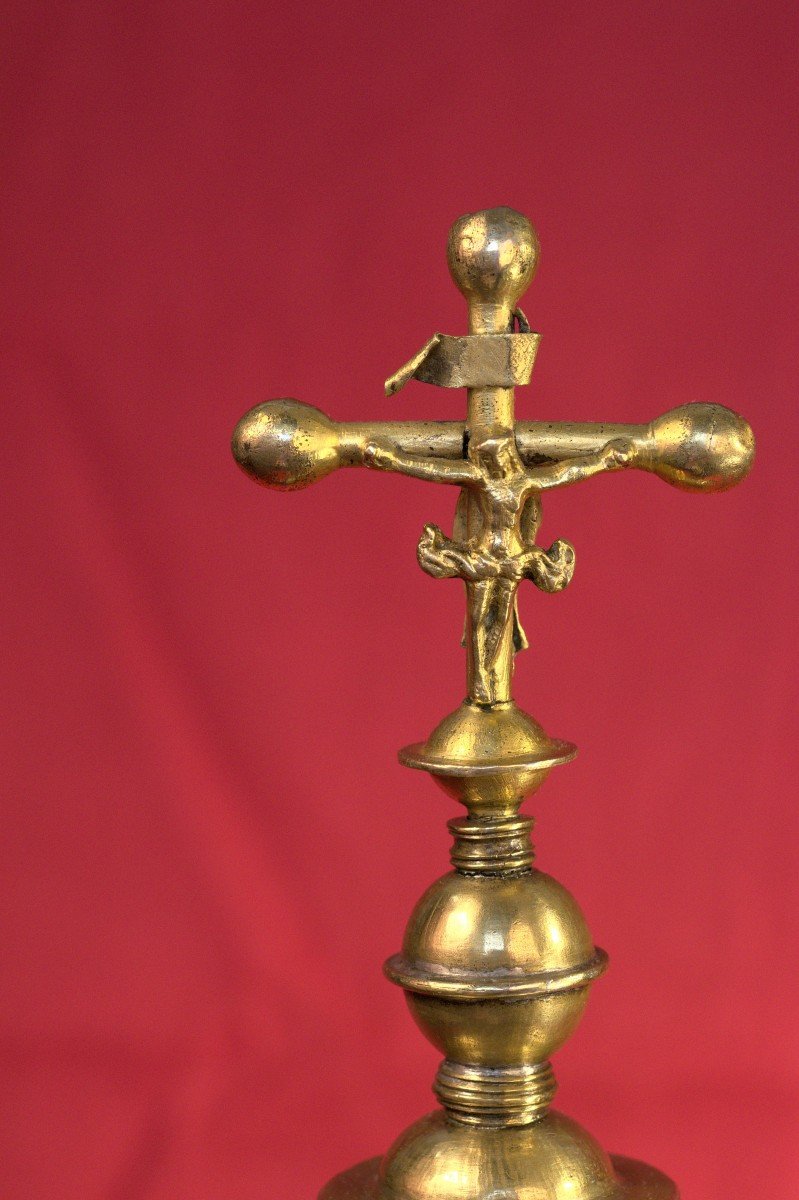 Big Reliquary - Brass & Copper  - 16th Century - Haute époque-photo-6