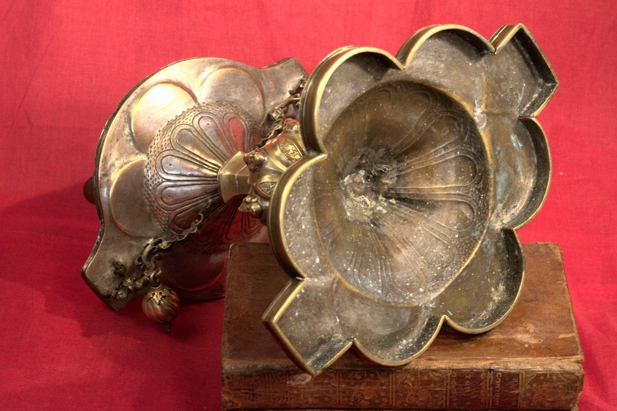 Big Reliquary - Brass & Copper  - 16th Century - Haute époque-photo-7