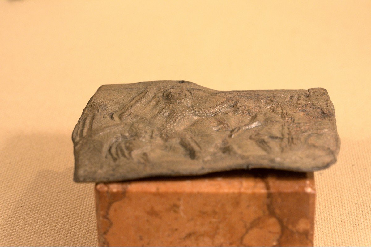 Medieval Bas-relief - Lead - 11th - 12th Century - Haute époque - Miniature - Knights-photo-4