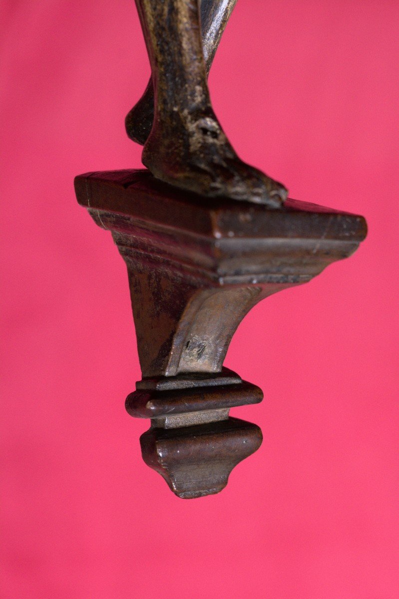 Christ En Bois Polychrome - XVIIe Siècle 17e - Haute époque - Corpus Christi - Crucifix -photo-8