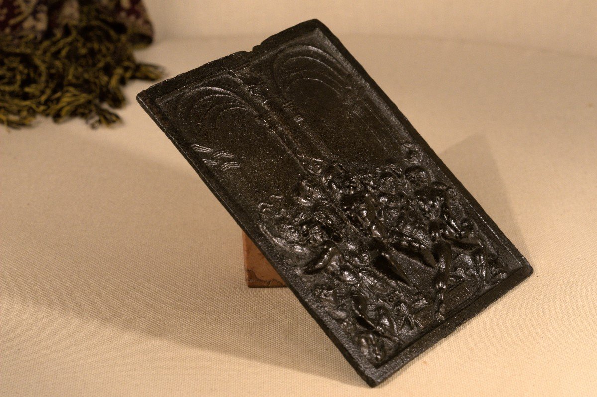 Iron Plaquette - The Flagellation Of Christ - After Moderno - 17th Century - Haute Epoque-photo-4