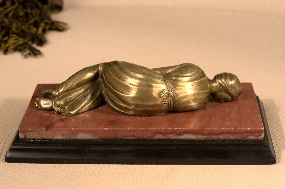 Bronze Statuette - Recumbent Statue Of Saint Cecilia - After Stefano Maderno - Baroque - 19th-photo-2