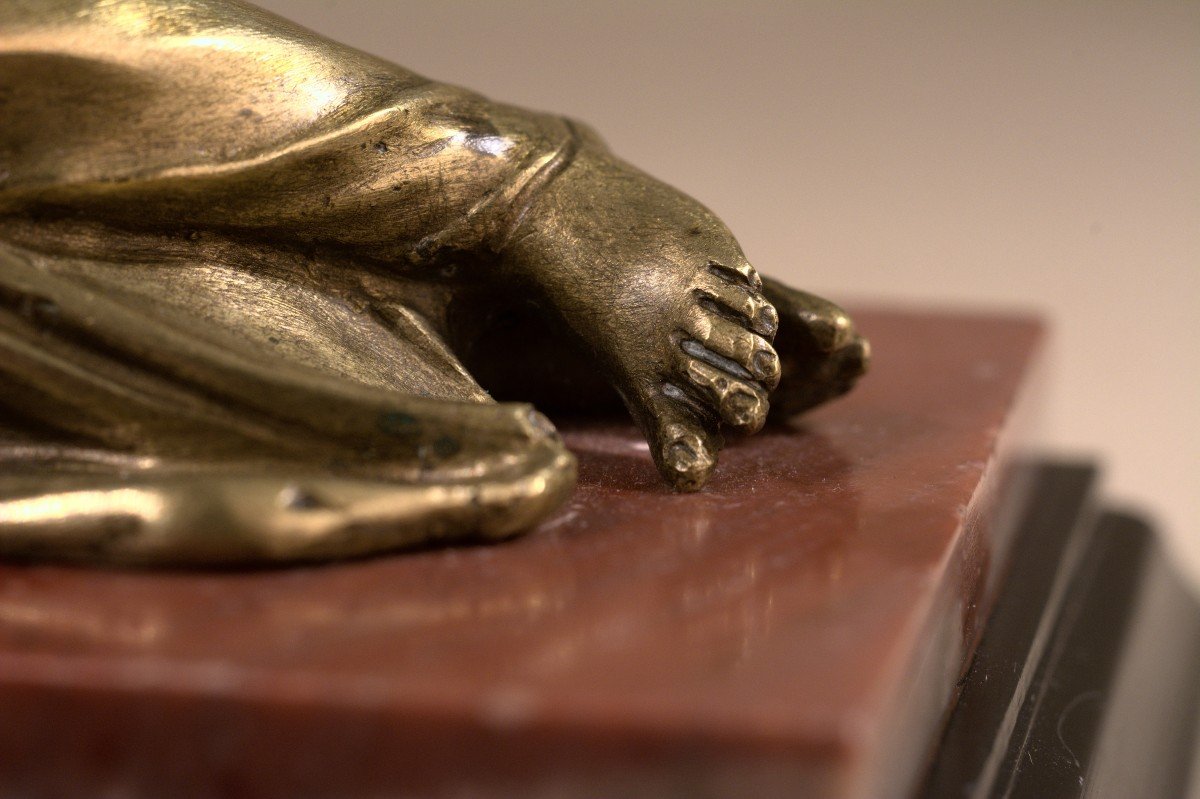 Bronze Statuette - Recumbent Statue Of Saint Cecilia - After Stefano Maderno - Baroque - 19th-photo-4