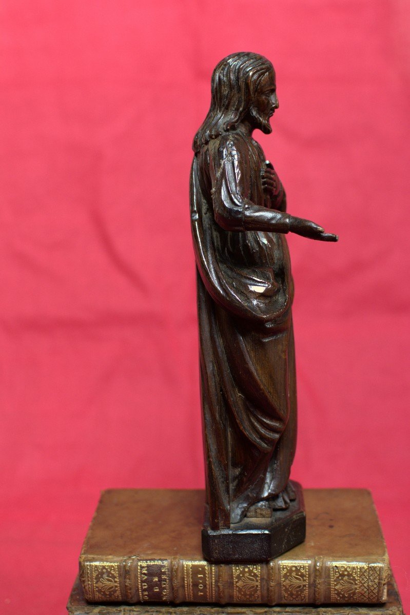 Statuette En Bois - Christ ou Saint - XVIIIe 18e Siècle - Statue Religieuse Sculpture-photo-4