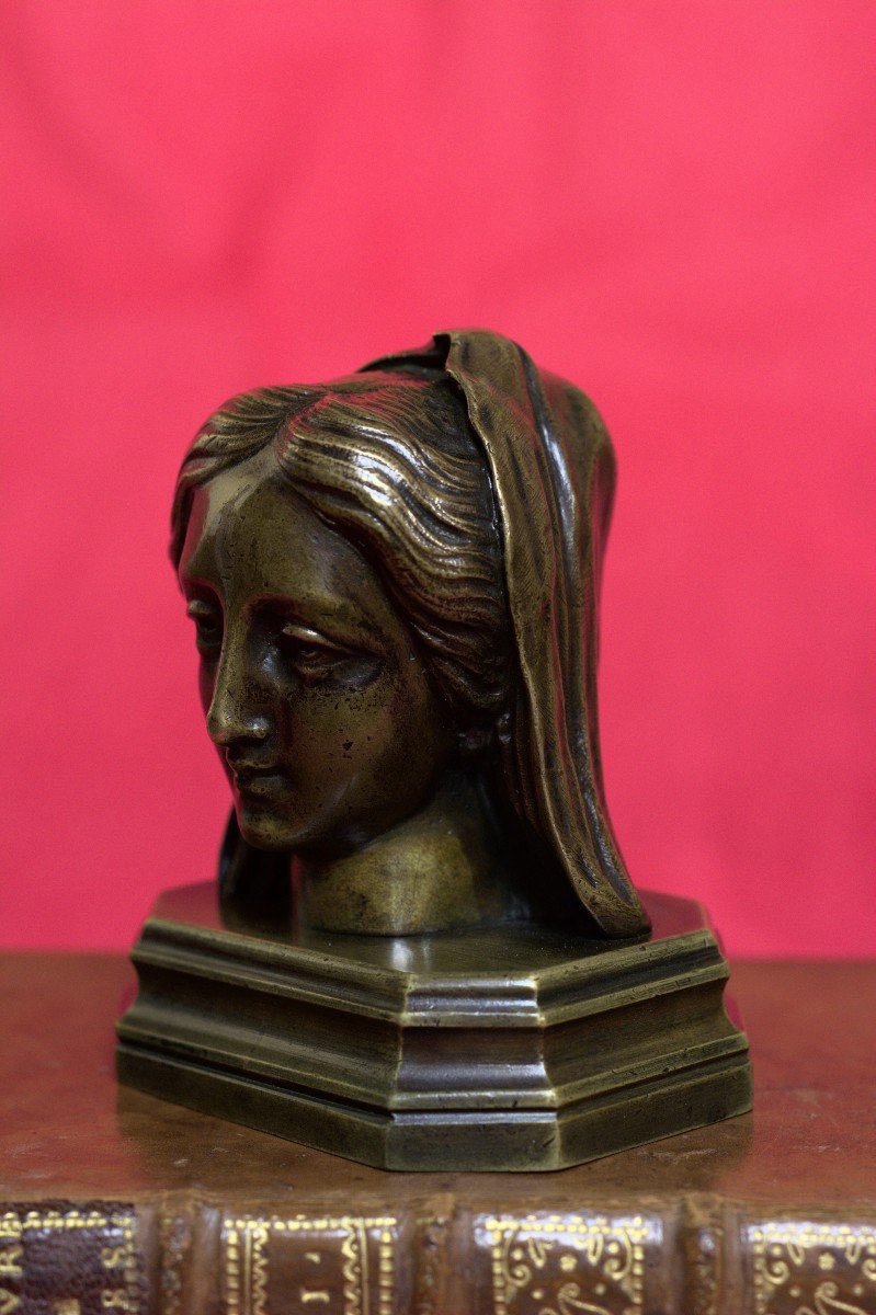 Buste De La Vierge Marie En Bronze - XVIIIe 18e Siècle 18 - Louis XVI-photo-3