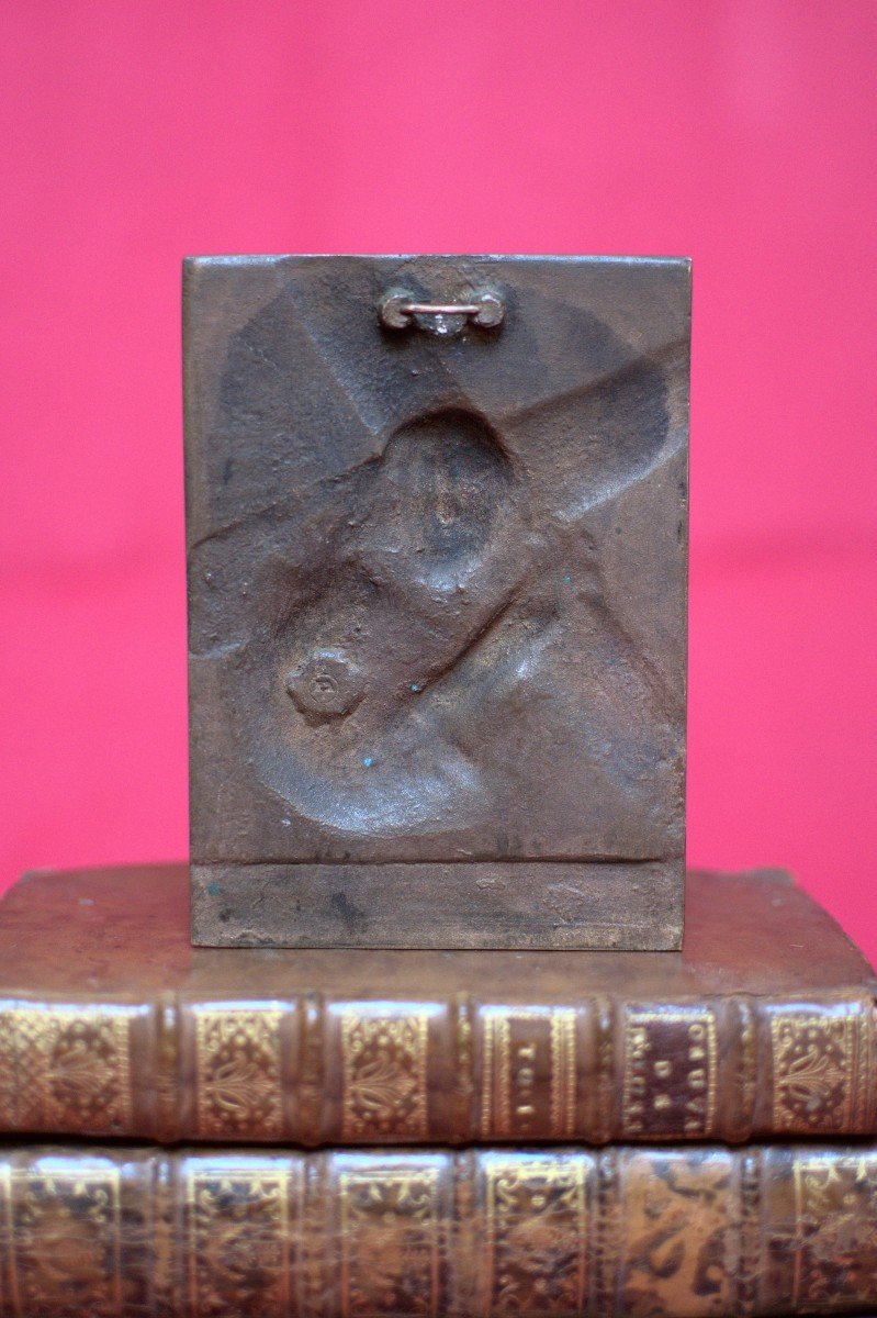 Plaquette En Bronze - Le Christ Portant Sa Croix - XIXe 19e Siècle - 19 Art Religieux-photo-2