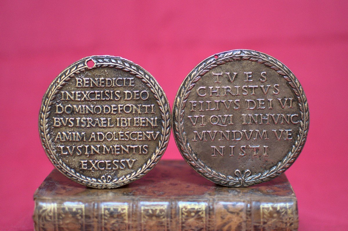 2x Plaquette En Bronze - Le Christ Et Saint Paul - XVIe 16e Siècle Renaissance Haute Epoque 16-photo-2
