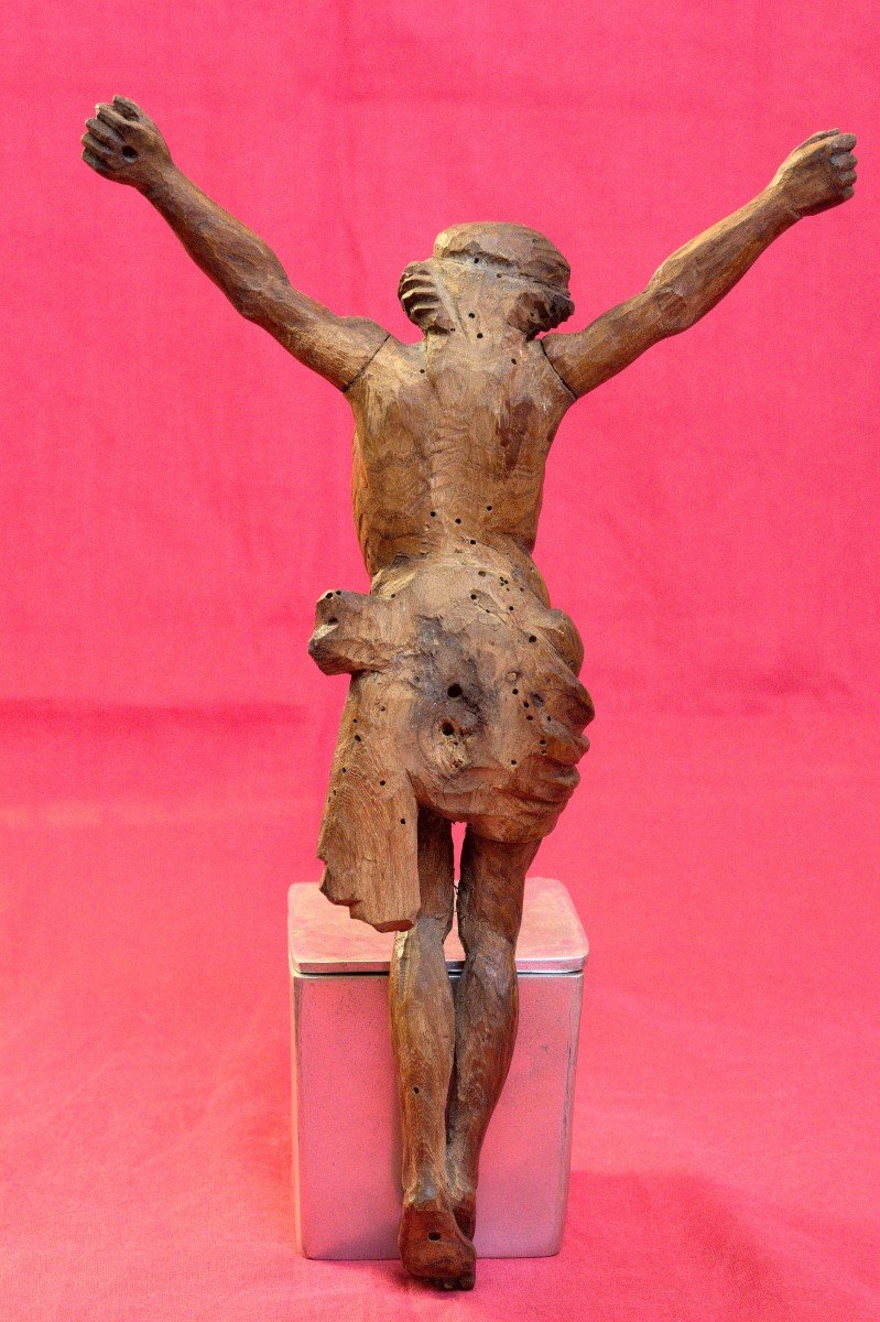 Christ Crucifix - Corpus Christi - Wood - 18th Century - Religious Sculpture 18-photo-3