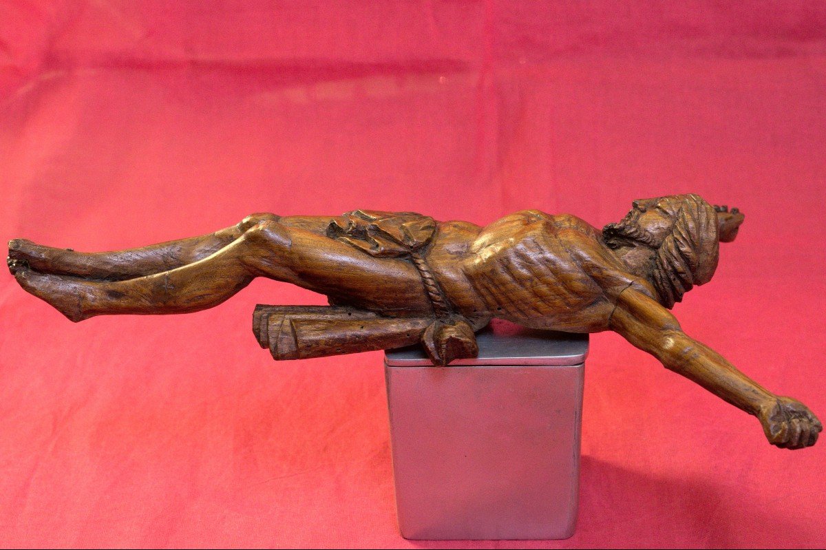 Christ Crucifix - Corpus Christi - Wood - 18th Century - Religious Sculpture 18-photo-1