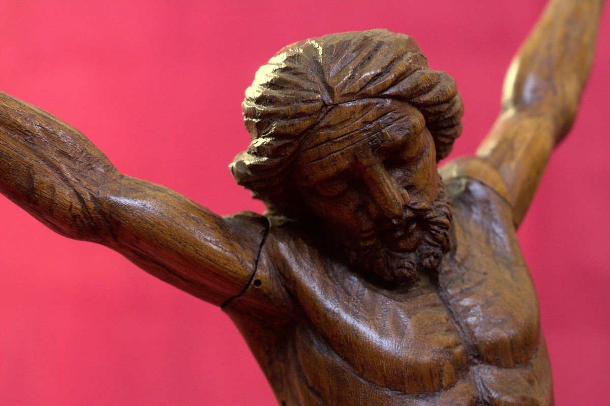 Christ Crucifix - Corpus Christi - Wood - 18th Century - Religious Sculpture 18-photo-4