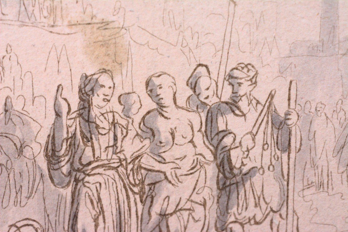 Ink Drawing - Ernst Bagelaar - The Martyrdom Of Felicitas & Her Seven Sons - 1805 19th Century-photo-2