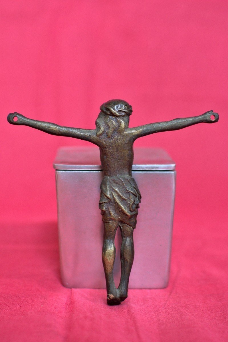 Christ With Six Fingers - Crucifix - Corpus Christi - Bronze - 15th Century Haute Epoque 15-photo-2