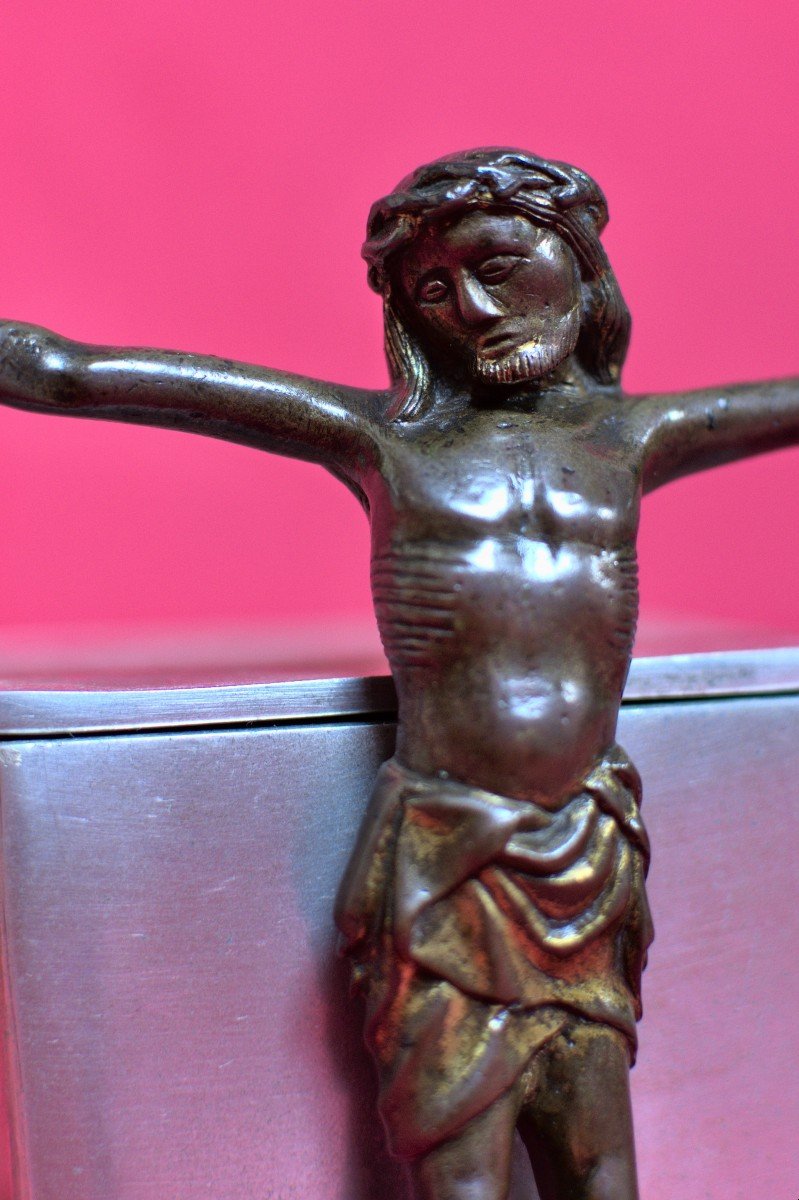 Christ With Six Fingers - Crucifix - Corpus Christi - Bronze - 15th Century Haute Epoque 15-photo-3