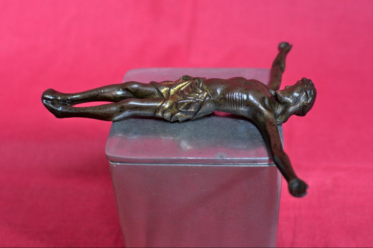 Christ With Six Fingers - Crucifix - Corpus Christi - Bronze - 15th Century Haute Epoque 15-photo-2