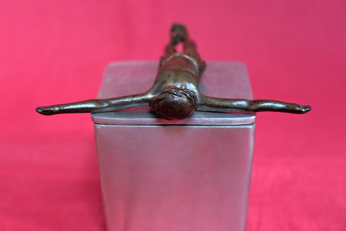 Christ With Six Fingers - Crucifix - Corpus Christi - Bronze - 15th Century Haute Epoque 15-photo-3