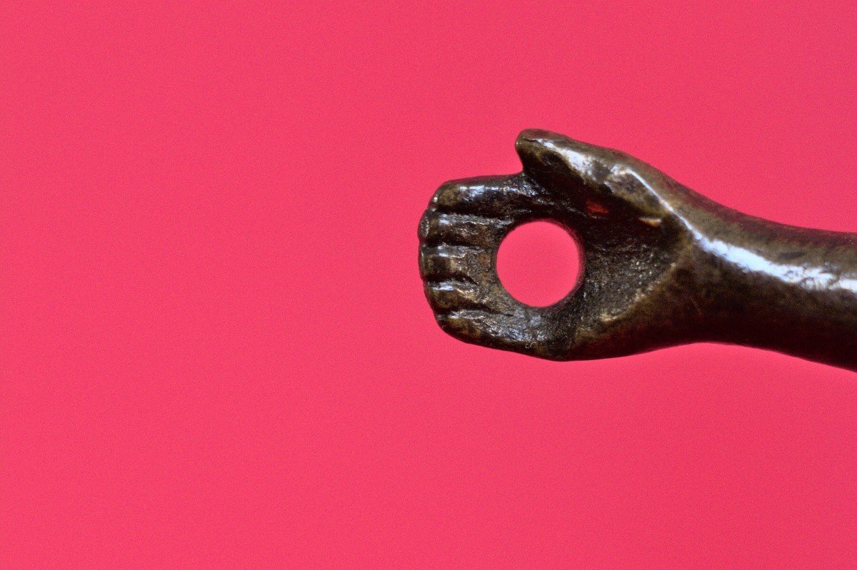 Christ With Six Fingers - Crucifix - Corpus Christi - Bronze - 15th Century Haute Epoque 15-photo-6
