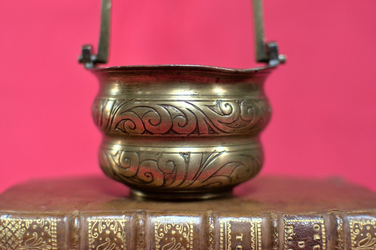 Bénitier De Chevet - Bronze - XVIIe 17e Siècle - Haute Epoque - 17 Art Religieux Culte-photo-2