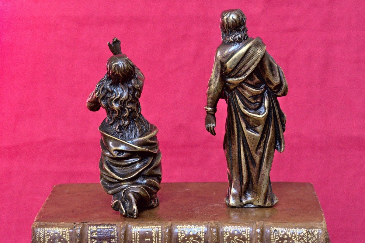 2x Statuette De Calvaire - Bronze - Saint Jean & Marie Madeleine  - XVIIIe 18e Siècle 18 -photo-4