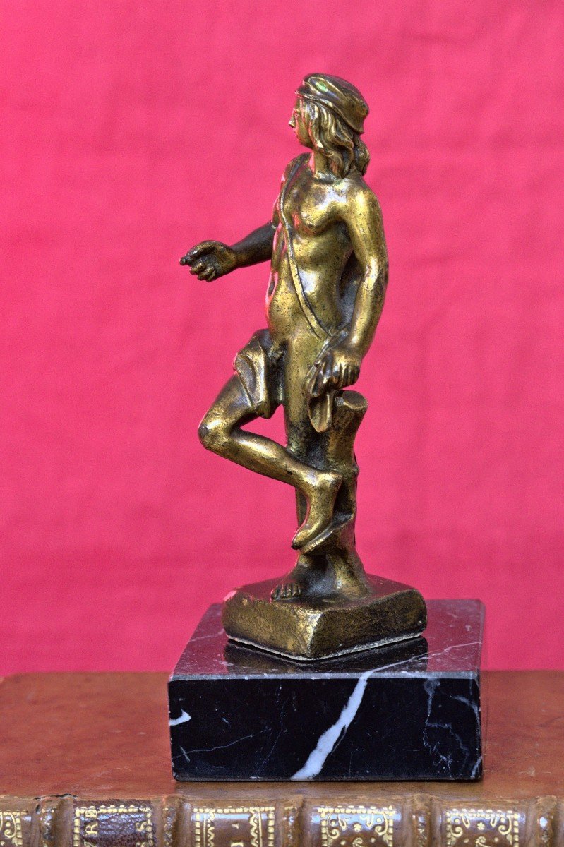 Mercury Or Hermes Statuette - Gilded Bronze - 17th Century Haute Epoque 17-photo-3