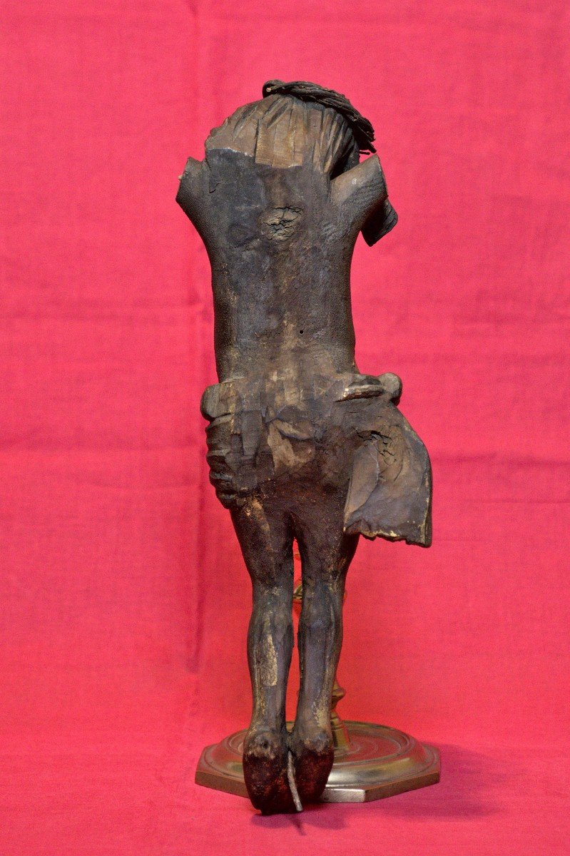 Wooden Christ - Corpus Christi - 16th Century - Haute Epoque 16 Crucifix Religion Sculpture-photo-3