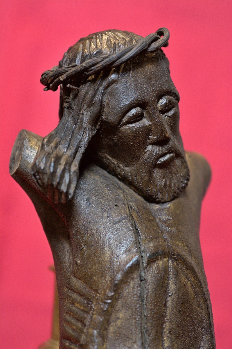 Wooden Christ - Corpus Christi - 16th Century - Haute Epoque 16 Crucifix Religion Sculpture-photo-4