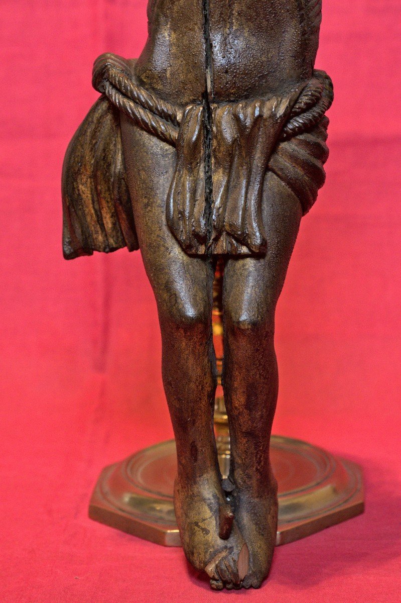 Wooden Christ - Corpus Christi - 16th Century - Haute Epoque 16 Crucifix Religion Sculpture-photo-6