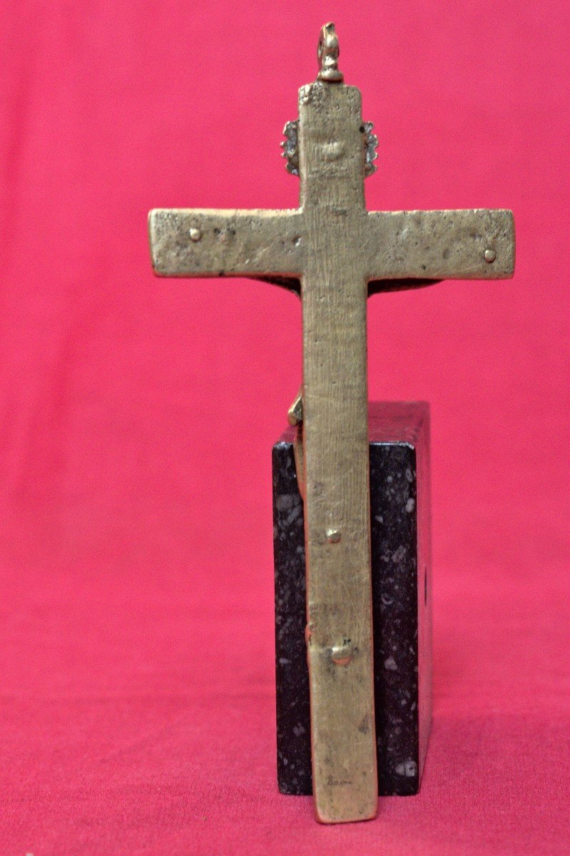 Croix Pectorale  - Bronze - XVIIe 17e Siècle - 17 Religion Crucifix Art Religieux Haute Epoque-photo-2