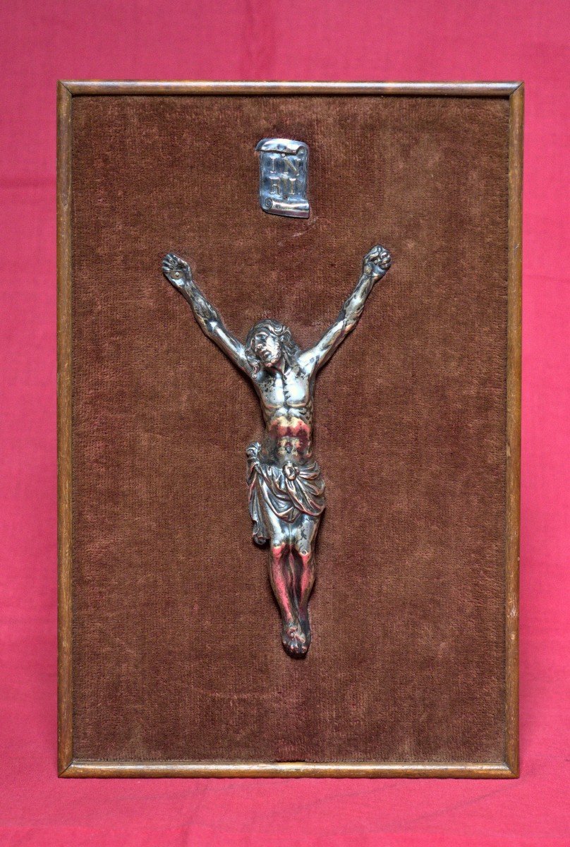 Christ En Argent Massif Repoussé - Corpus Christi - XIXe 19e Siècle - Crucifix Religion 19-photo-2
