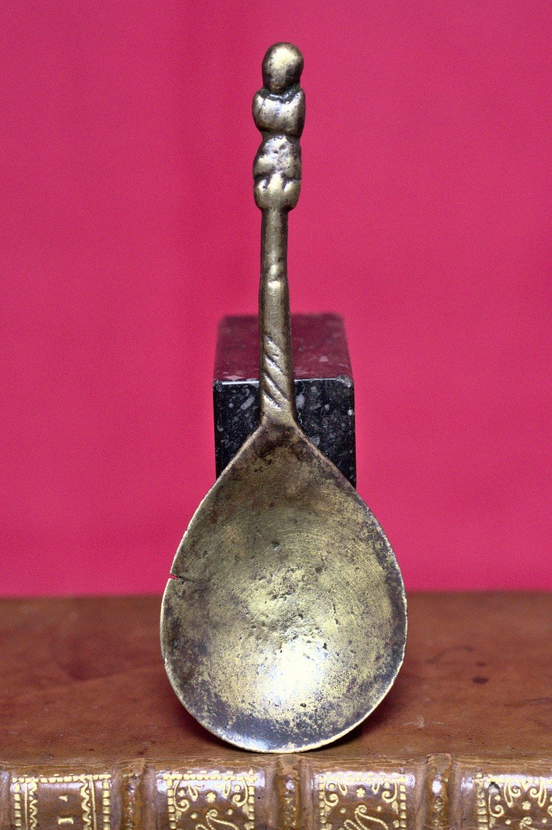 Cuillère Médiévale - Laiton - XVe 15e Siècle - Cuiller Gothique Haute Epoque 15