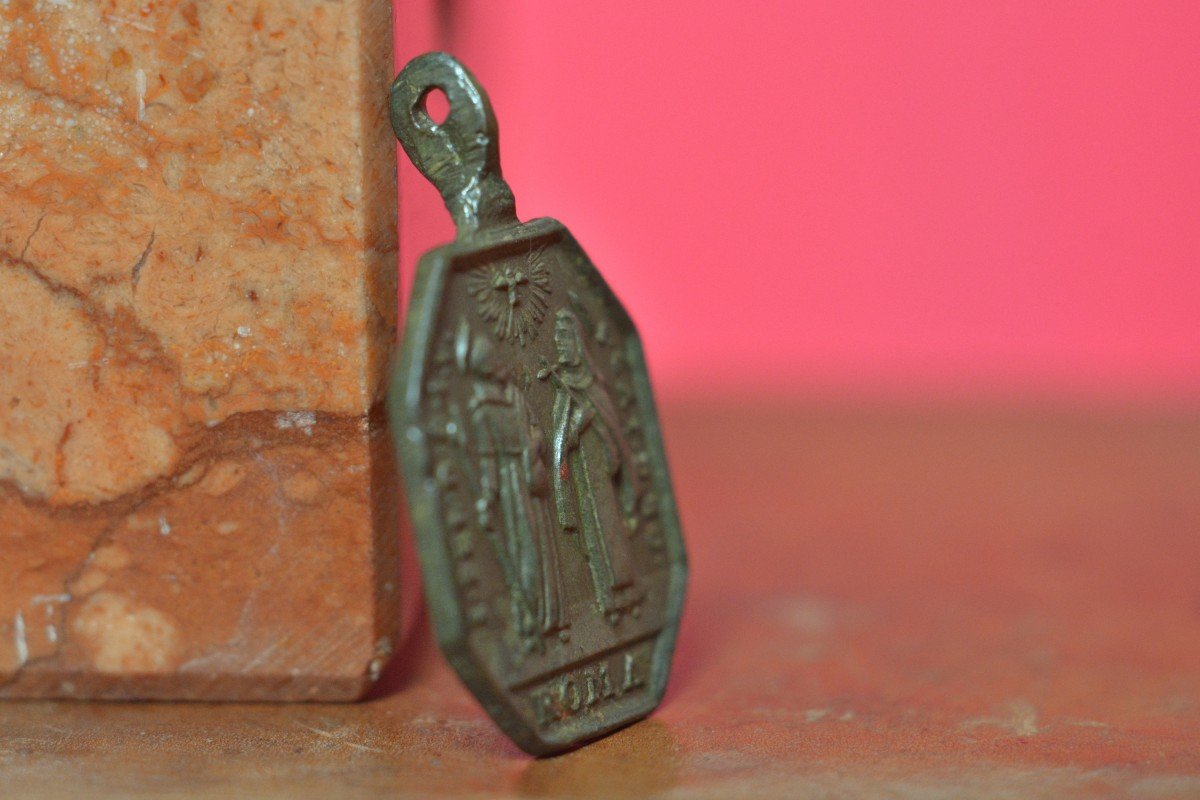 Médaille En Bronze - 1712 - Saint Pie V André Félix Catherine - XVIIIe 18e Siècle Religieux 18-photo-3
