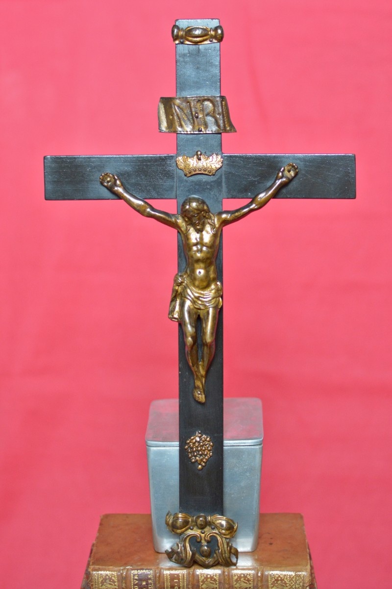 Christ En Bronze Doré - Crucifix - XVIIe 17e Siècle - Haute Epoque 17 Sculpture Religion