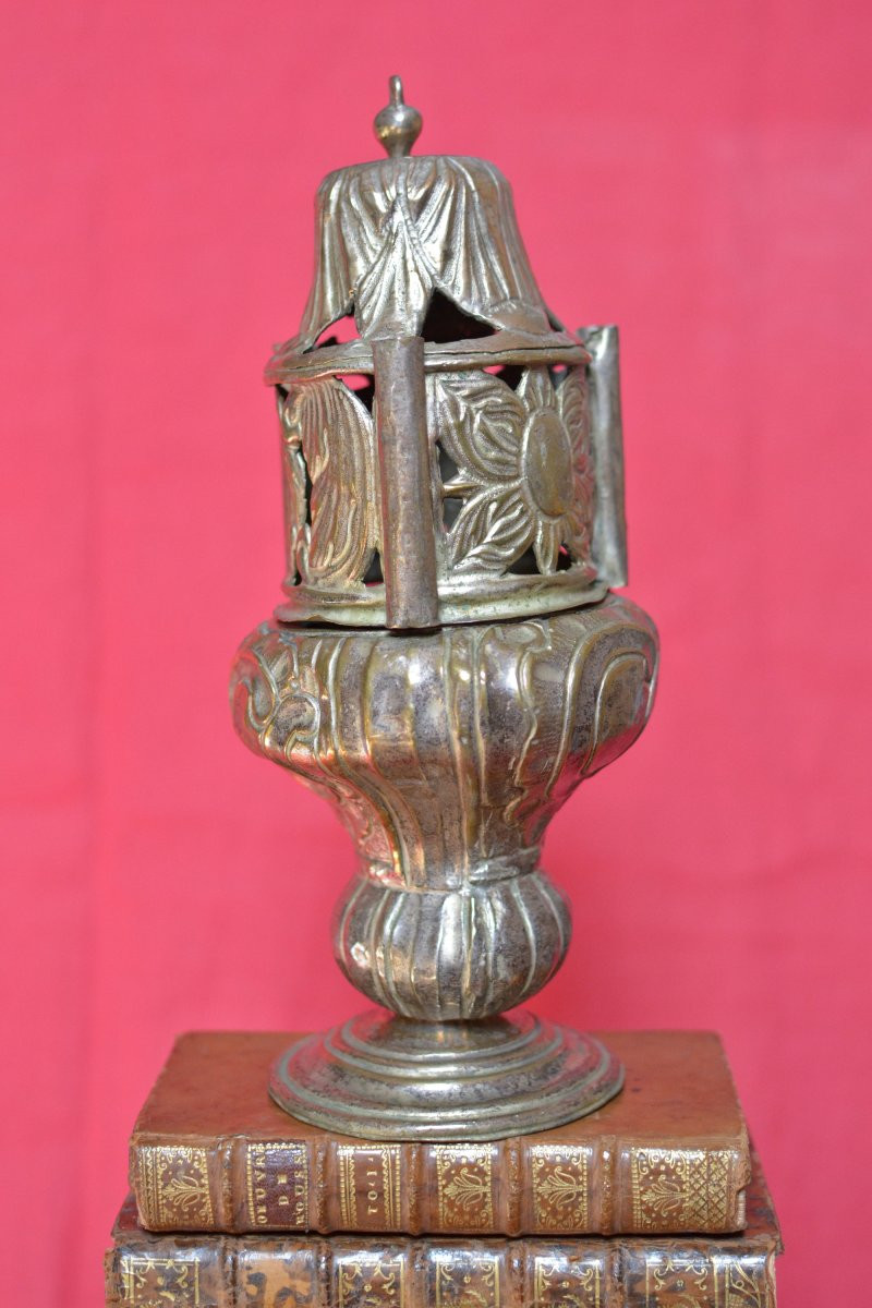 Louis XIV Thurible - Silver-plated Brass - 17th  Century - Haute Epoque 17 Liturgical Religious-photo-2