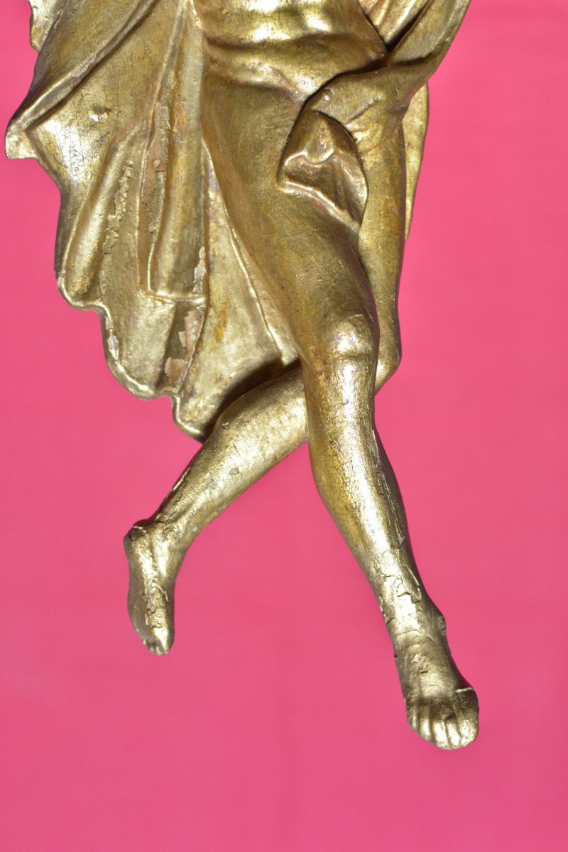 Gilded Wood Resurrected Christ - 18th Century - Religious Art Sculpture Statuette 18-photo-3