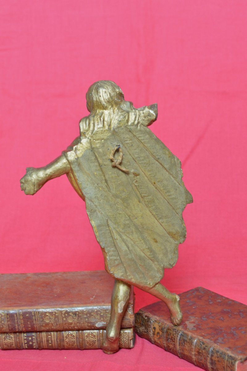 Gilded Wood Resurrected Christ - 18th Century - Religious Art Sculpture Statuette 18-photo-4
