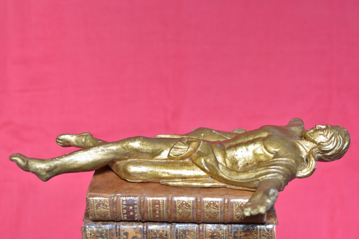 Gilded Wood Resurrected Christ - 18th Century - Religious Art Sculpture Statuette 18-photo-2