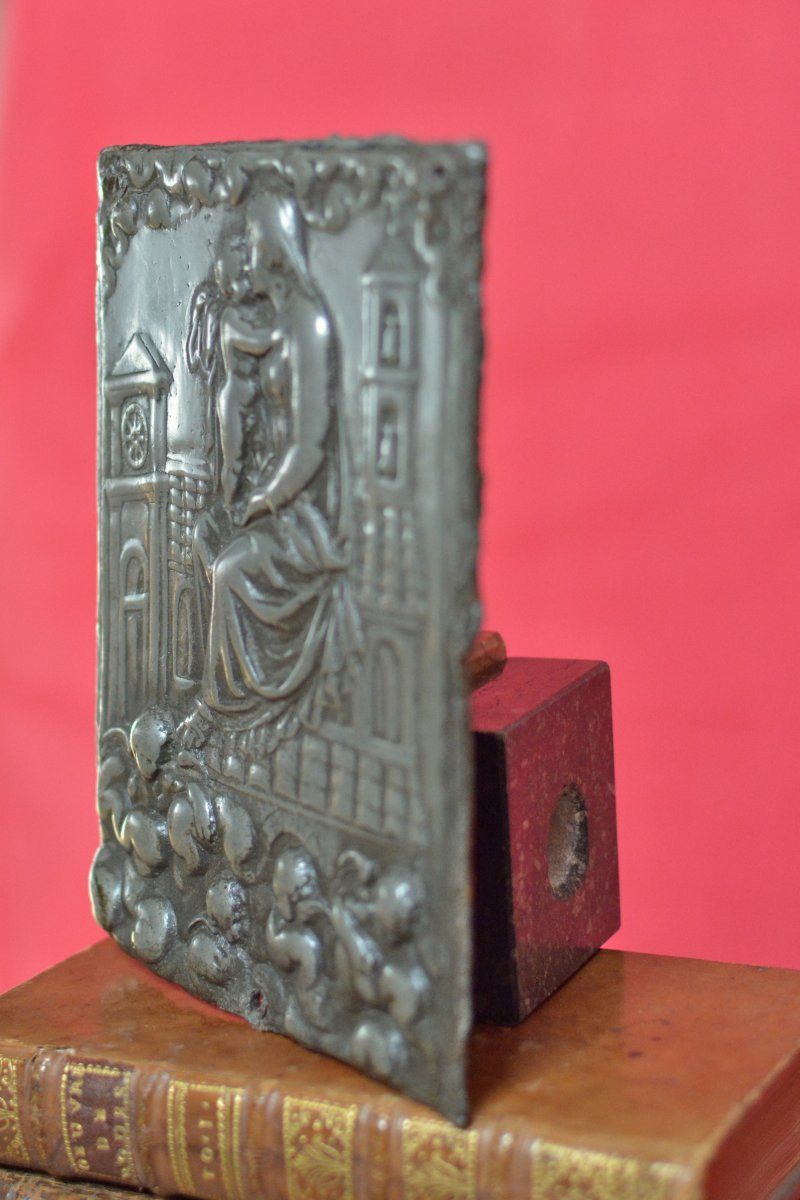 Plaquette en Plomb - Vierge de Lorette - XVIe 16e siècle Renaissance - Haute Epoque religion 16-photo-2