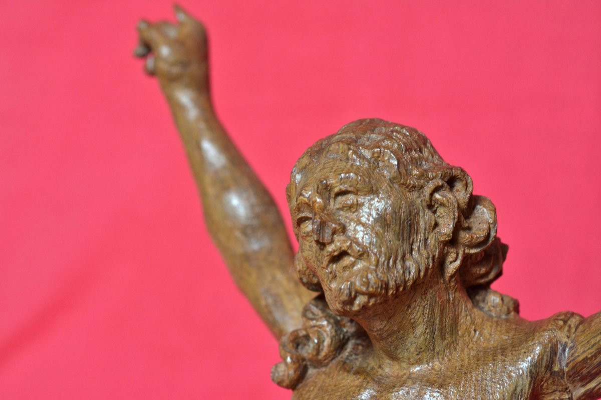 Wooden Christ - Corpus Christi - 17th Century  - Haute Epoque 17 Crucifix Religion Sculpture-photo-2