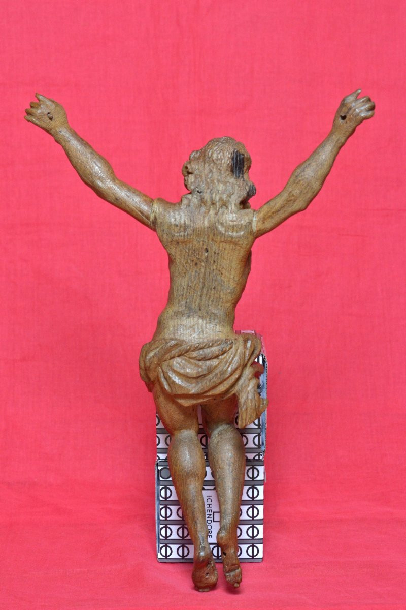 Wooden Christ - Corpus Christi - 17th Century  - Haute Epoque 17 Crucifix Religion Sculpture-photo-3
