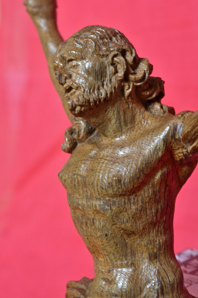 Wooden Christ - Corpus Christi - 17th Century  - Haute Epoque 17 Crucifix Religion Sculpture-photo-6