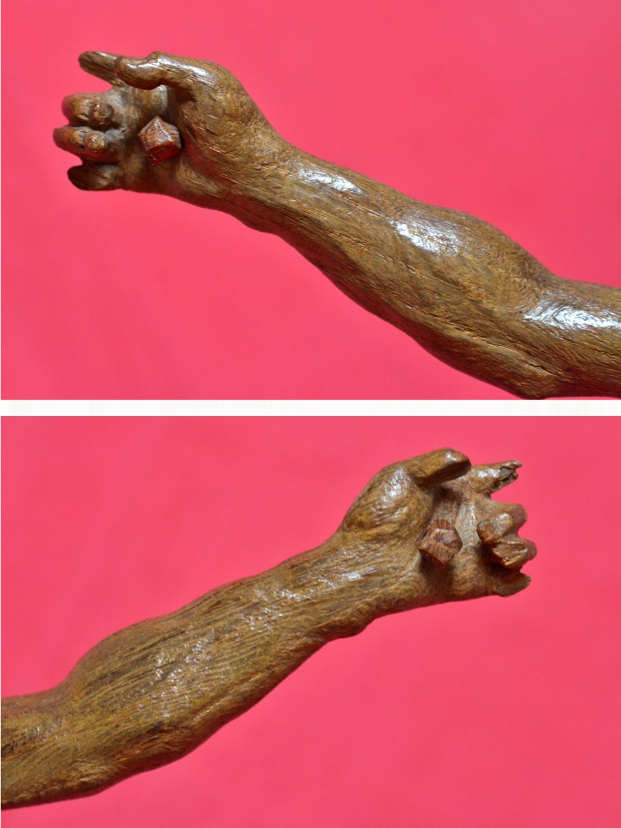 Wooden Christ - Corpus Christi - 17th Century  - Haute Epoque 17 Crucifix Religion Sculpture-photo-7