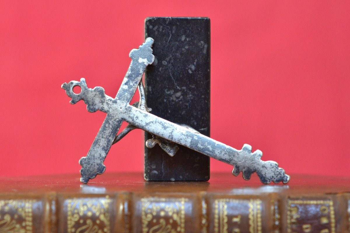 Crucifix Pendentif - Argent Massif - XVIe 16e siècle Renaissance - Haute Epoque Croix Christ 16-photo-2